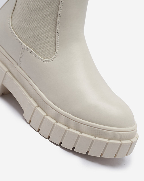 OUTLET Бежеві жіночі черевики на товстій підошві Fazzati-Footwear