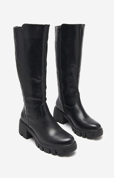 Radisha černé dámské kozačky do půli lýtek - Obuv