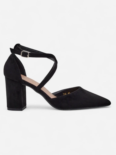 Royalfashion dámské lodičky z eko-semiše s pásky Kanastru