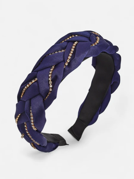 Royalfashion Čelenka do vlasů s pleteným copem zdobená zirkony