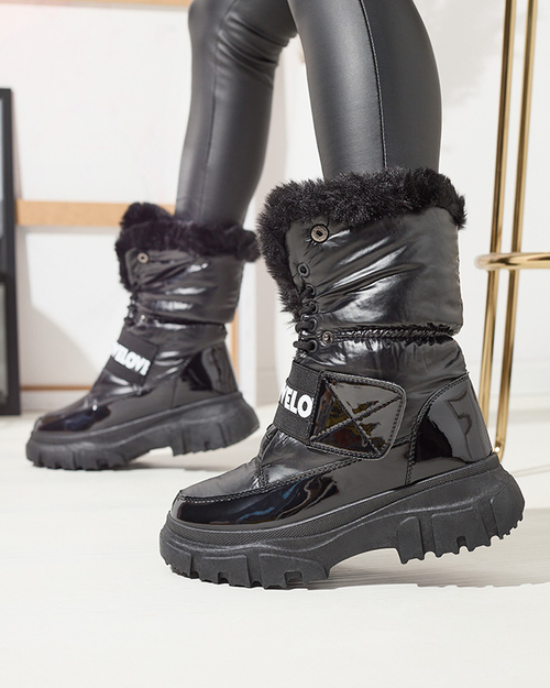 Черевики жіночі на плоскій підошві чорного кольору Sapollo- Взуття