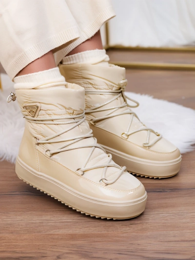 Royalfashion Dámské nazouvací boty a'la snow boots v béžové barvě Vevnose