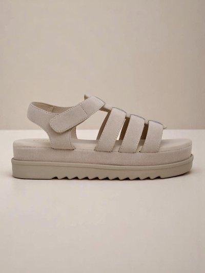 Sandály Royalfashion - Caligae Béžové Semišové na Platformě - Ideální na Léto a Jaro