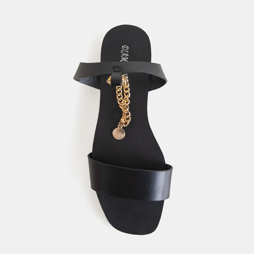 Чорні жіночі босоніжки на ланцюжку Izdylea