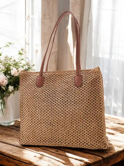 Royalfashion Velká slámová letní kabelka