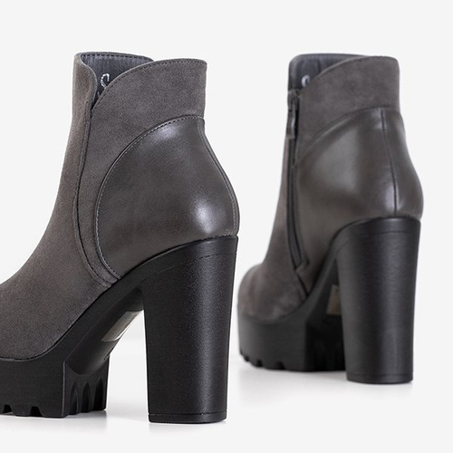 Сірі ботильйони на підборах Chofa - Взуття