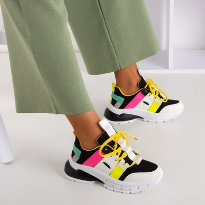 Černé sportovní tenisky s barevnými vložkami Ida - Obuv 1