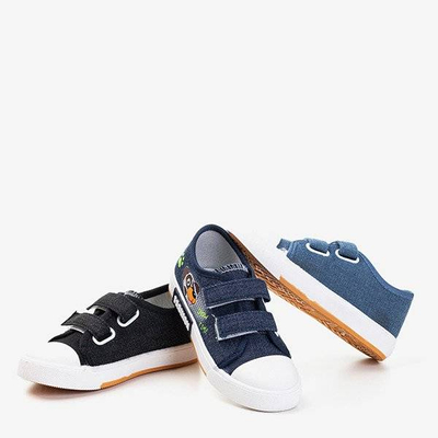 OUTLET Dětské černé tenisky na suchý zip Jeff - Obuv
