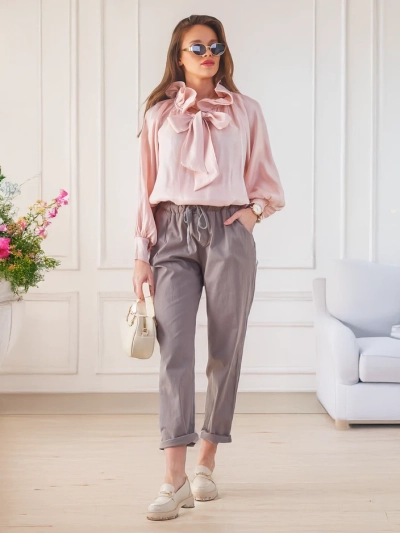 Royalfashion Блискуча жіноча сорочка з декоративним коміром