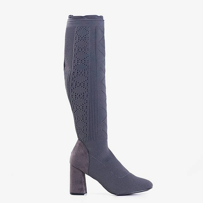 Šedé dámské boty a'la balladyna sock - Obuv