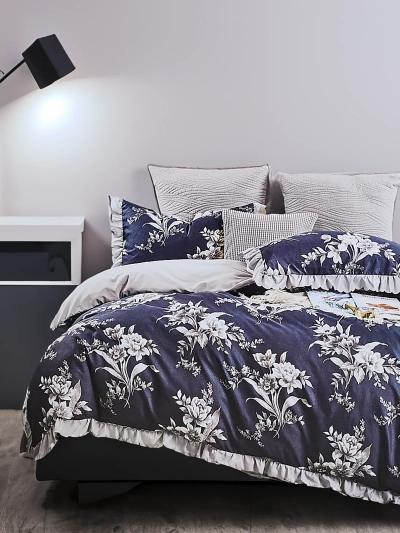 Royalfashion Vzorované povlečení s volánkem 160x200, sada 3 KUSY