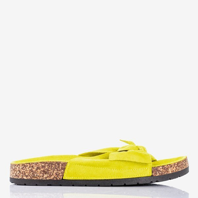 Zelené dámské pantofle s lukem Sun and Fun - Footwear 1