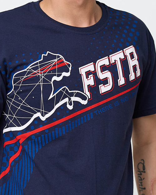 Чоловіча темно-синя футболка з принтом - Одяг