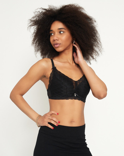 Чорний жіночий бюстгальтер з мереживом
