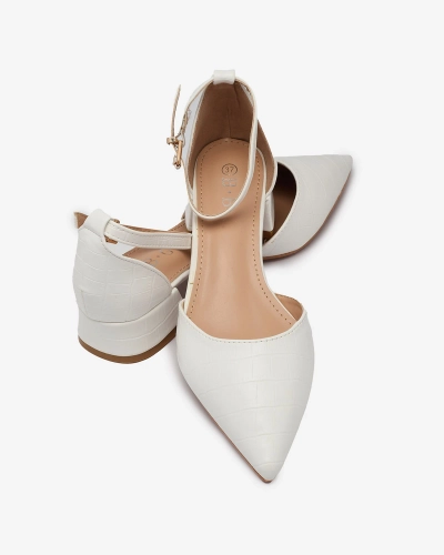 Bílé dámské baleríny s výřezem Sefozi- Obuv