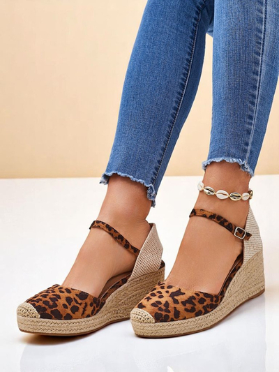 Aurelia Leopard Танкетки Royalfashion жіночі еко шкіра camel