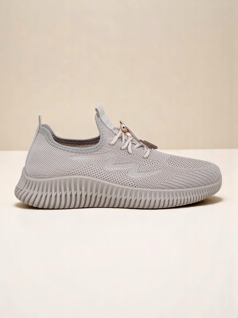 Aurelia Beige Royalfashion – Béžové dámské tenisky tkanina šněrovací