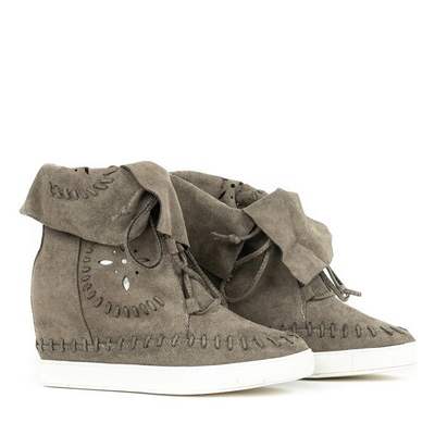 Зелені кросівки на внутрішньому танкетці Cinta - Взуття