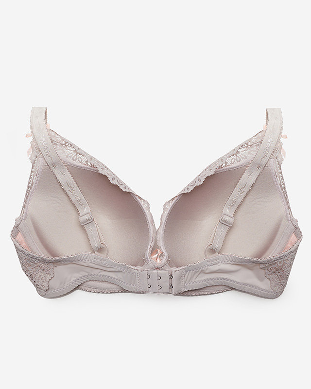 Růžovo-šedá dámská krajková podprsenka - Spodní prádlo