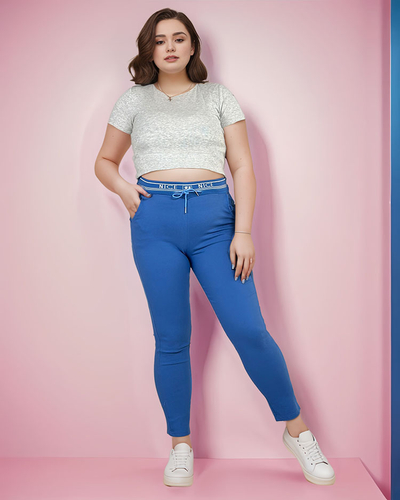 Royalfashion Dámské látkové kalhoty PLUS SIZE
