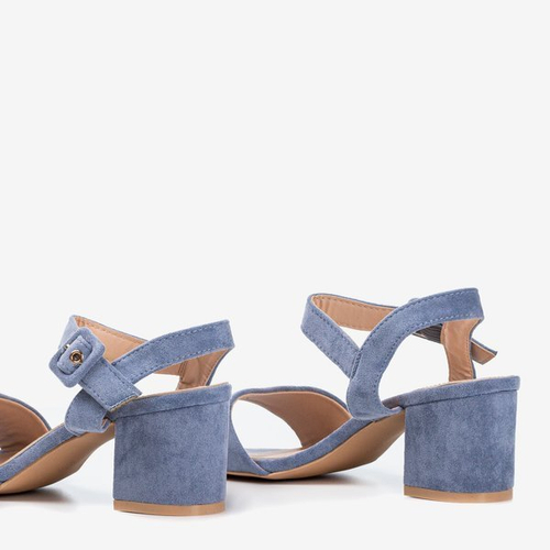 Жіночі сині босоніжки на низькому пості Саола - Взуття 1