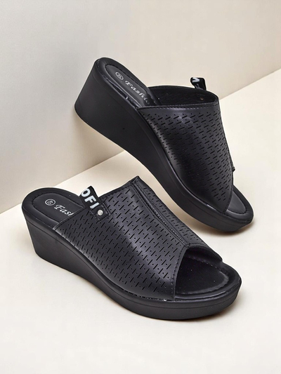 Royalfashion Dámské pantofle na klínku Luna Wedge