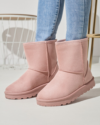 Dámské zateplené sněhule z ekokůže v růžové barvě Xetik - Obuv