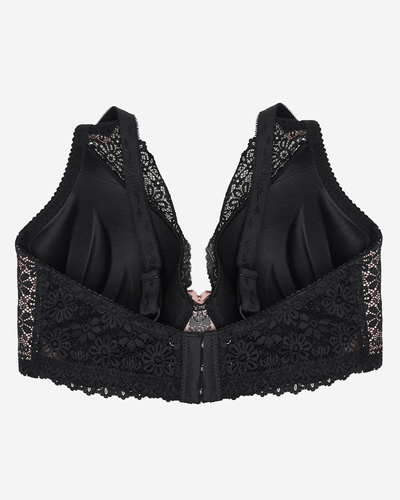 Рожевий бюстгальтер з чорним мереживом