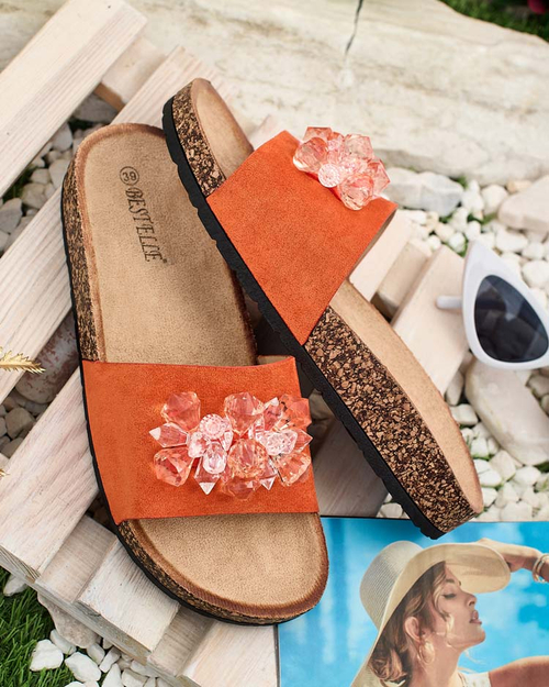 Жіночі шльопанці Royalfashion Villo зі стразами