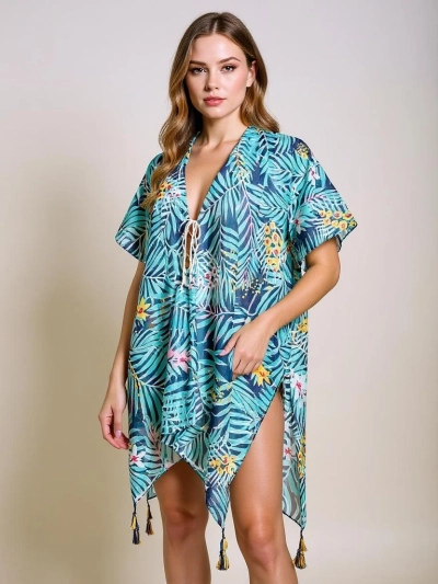 Pareo Helene Tropica Royalfashion ke kolenům – barevné plážové šaty