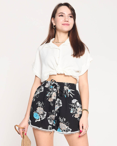 Dámské barevné kraťasy v černo-šedé barvě - Oblečení