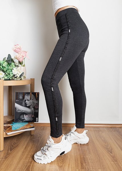 Жіночі гетри темно-сірого кольору в смужку - Одяг