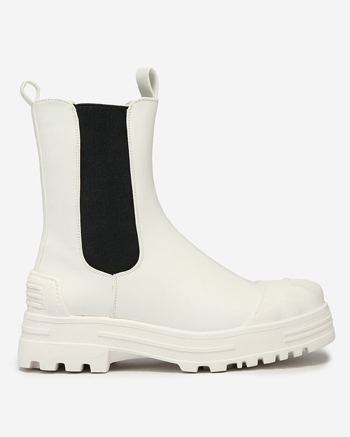 Жіночі черевики на плоскому каблуці Royalfashion білі Yennas