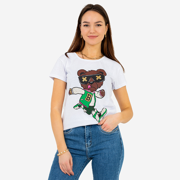 Dámské tričko s bílým potiskem – oblečení