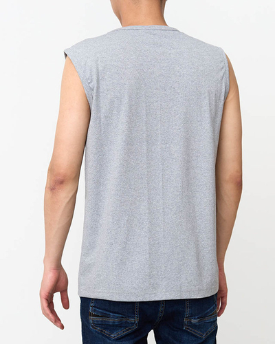 Чоловіча сіра футболка без рукавів - Одяг
