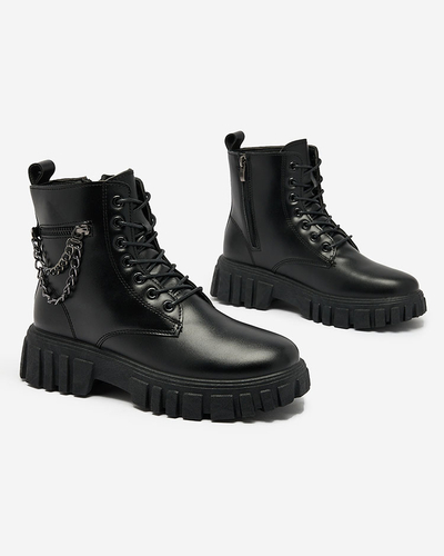 Жіночі черевики-баггі з екошкіри Royalfashion чорного кольору Stiifer