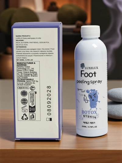 Peelingový sprej Luxelux 200 ml na nohy s Botox efektem
