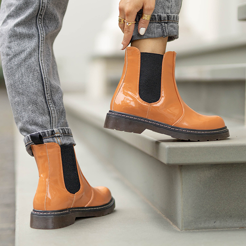 Помаранчеві жіночі лаковані черевики Lensi