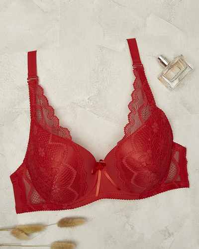 Червоний жіночий бюстгальтер з мереживом - Lingerie