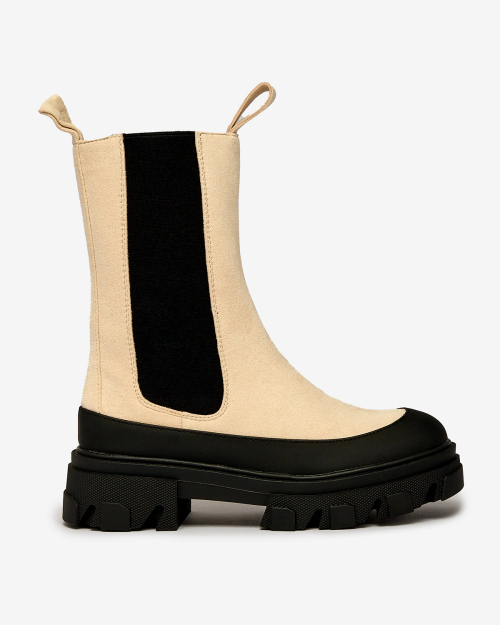 OUTLET Royalfashion Бежеві жіночі високі утеплені черевики Soft Way