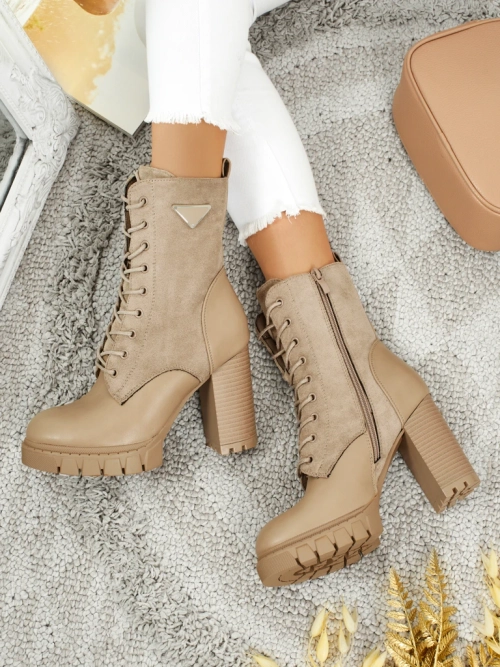 Жіночі ботильйони еко замшеві на підборах-стовпчику Event Bramble