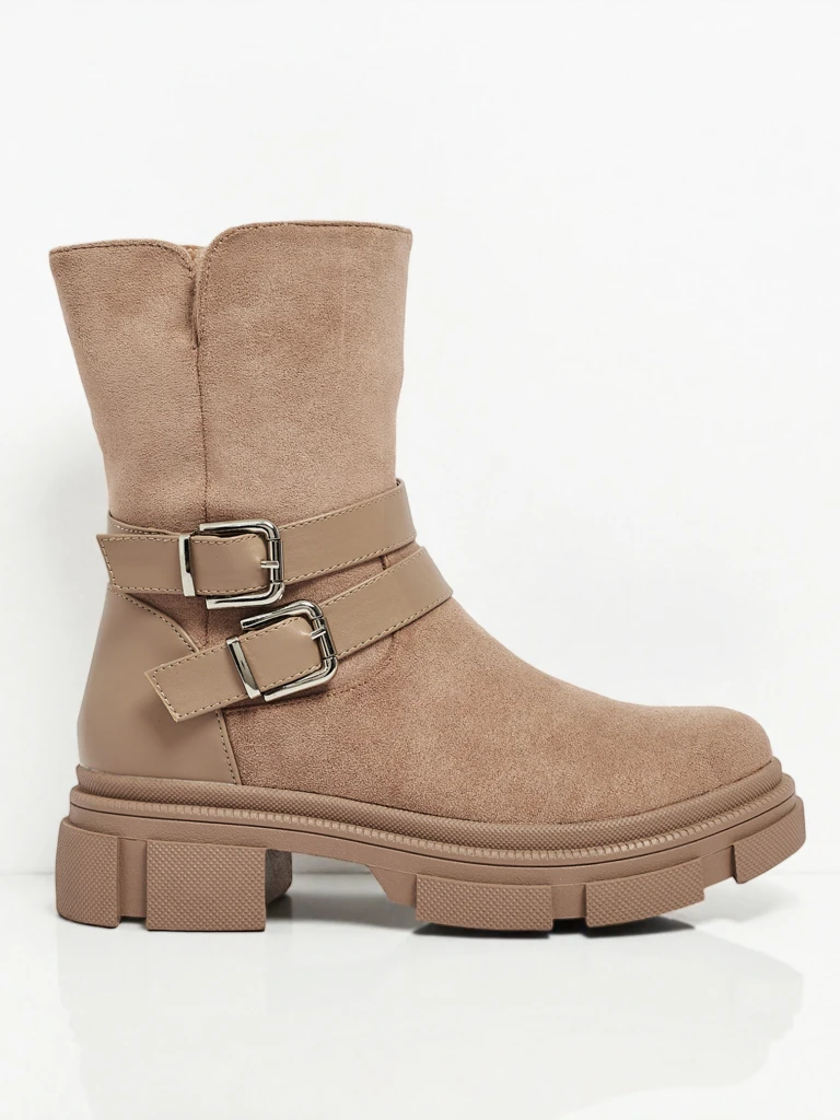 Vyšší dámské eko semišové kotníkové boty Callire