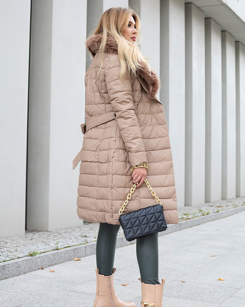 Жіноча коричнева зимова куртка - Одяг