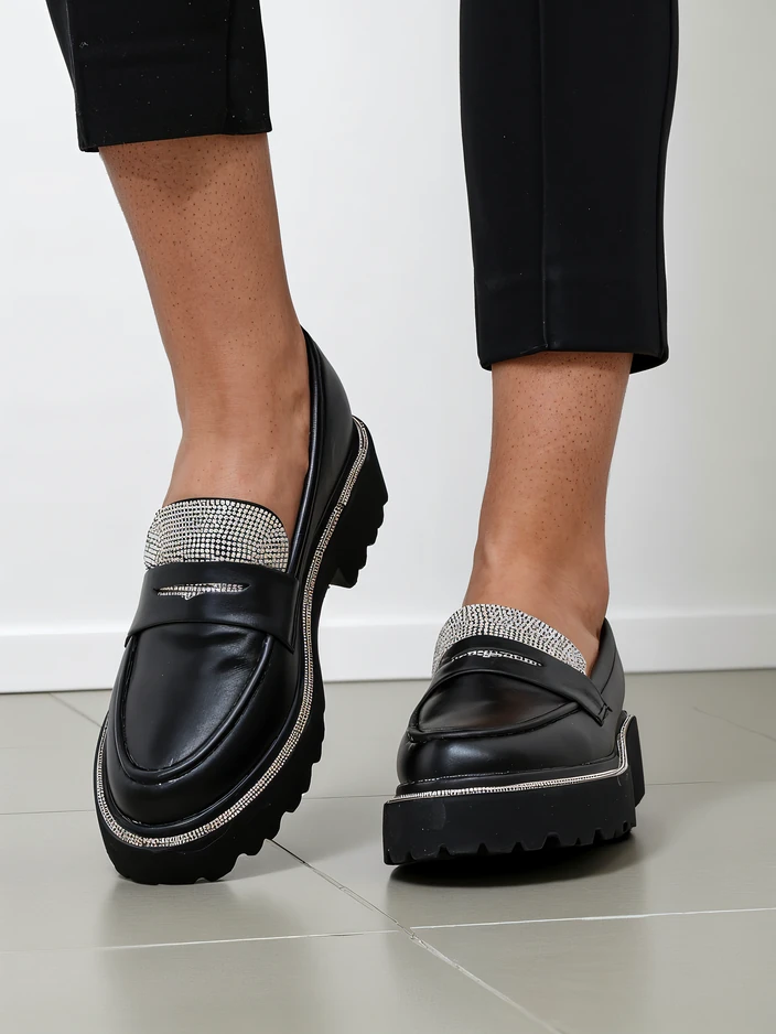 Royalfashion Dámské mokasíny s rhinestony Vinness