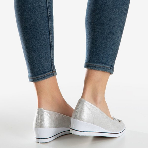 Срібна балерина на клині Морія - Взуття 1