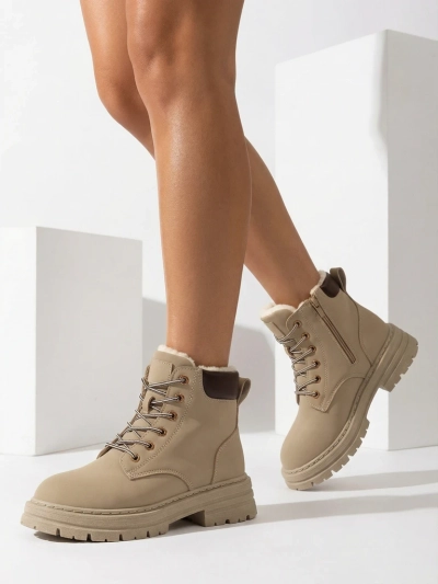 Royalfashion Сіро-коричневі жіночі утеплені черевики-трапери Radoras