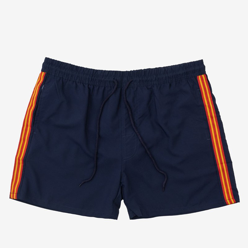 Темно-сині чоловічі спортивні шорти з лампасами