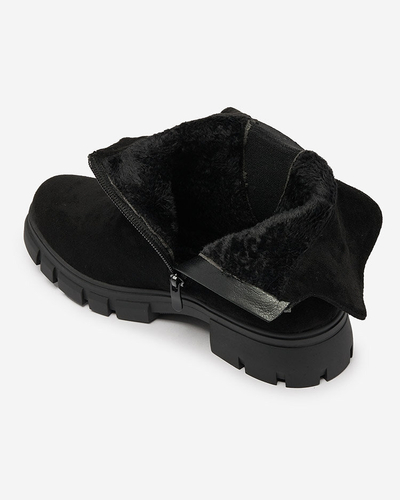 Royalfashion Černé dámské kozačky s ozdobným páskem Dafflo