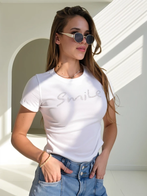 Royalfashion Жіночий бавовняний топ з принтом
