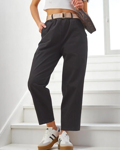 Royalfashion Bavlněné rovné dámské kalhoty